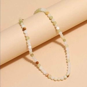 Minimalist Neutral Glass Beaded Necklace